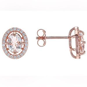 Peach morganite 18k rose gold over sterling silver earrings 1.51ctw Set